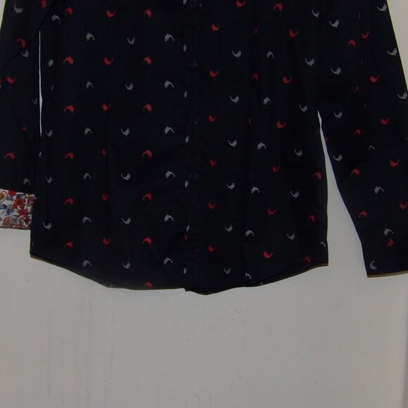 NWT Project Red " Whales" Coordinating Cuffs Men's Button Down Shirt Sz L - Picture 5 of 9